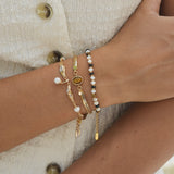 Golden Wave Pearl Bracelet