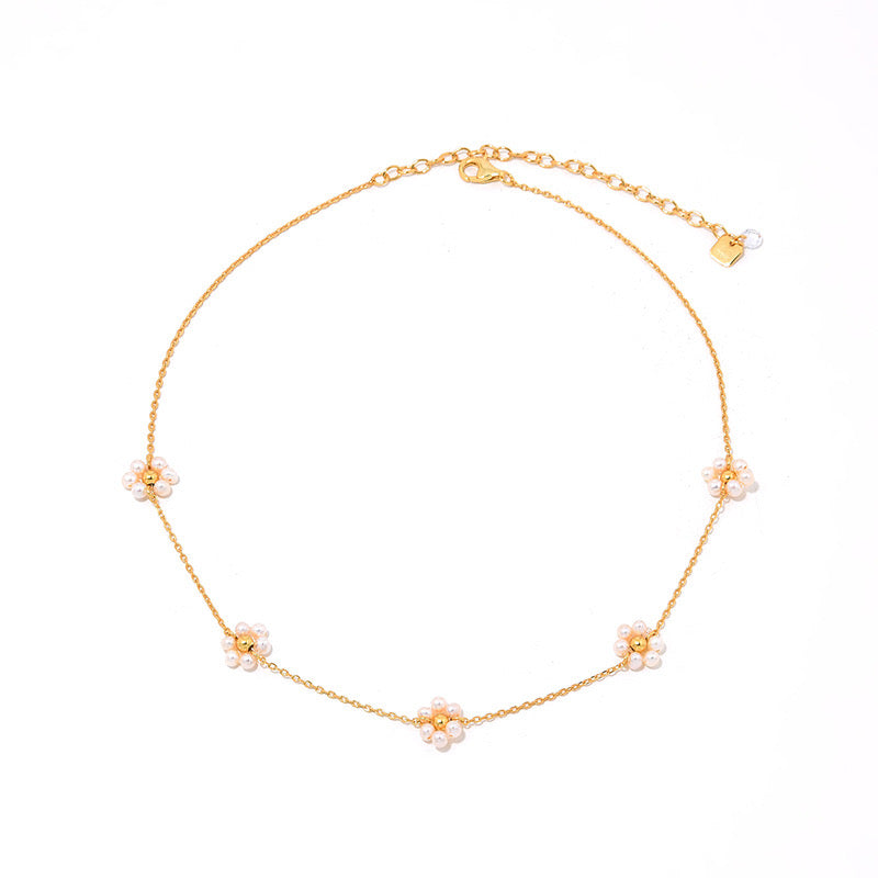 Pearl Daisy Chain - 18k Gold Jewelry by Apelila