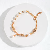 Golden Wave Pearl Bracelet