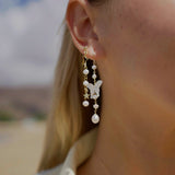 Butterfly Pearl Drop Earrings