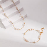 Gold and Pearl Strand Set