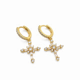 Pavé Cross Earrings