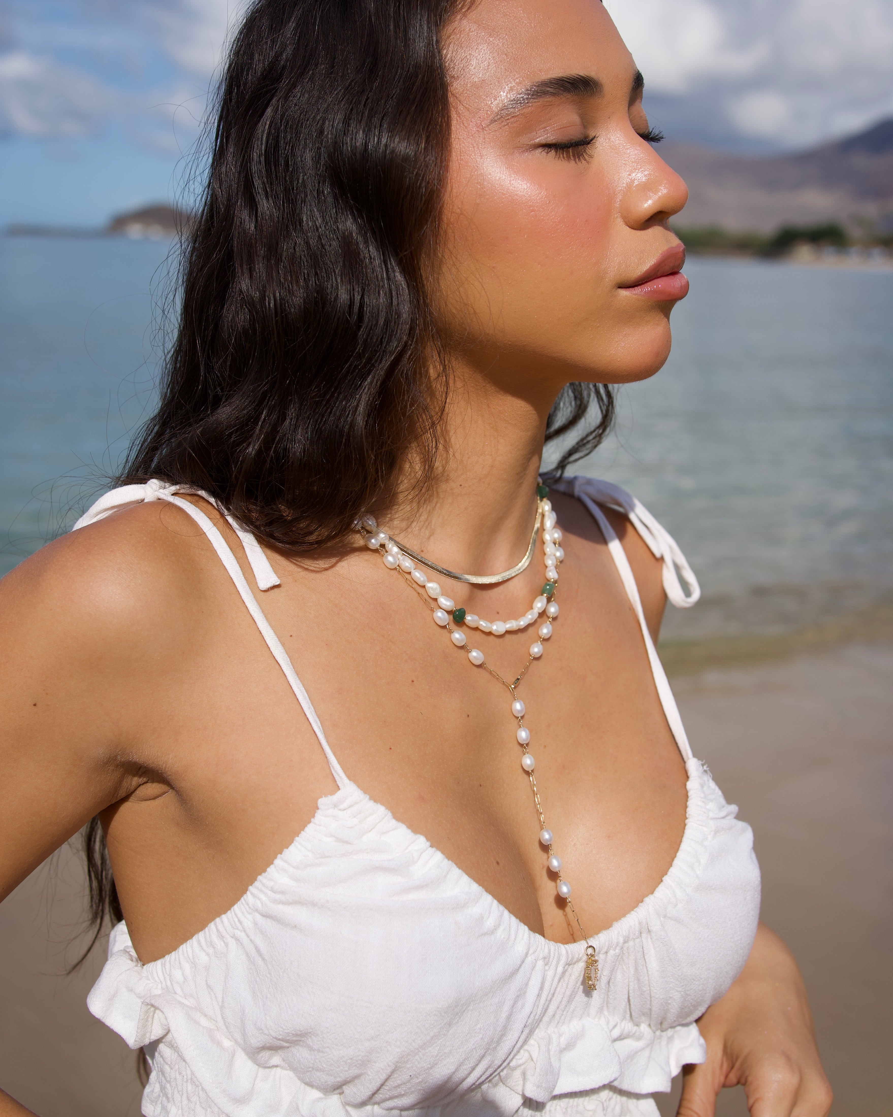 Y-Drop Pearl Necklace