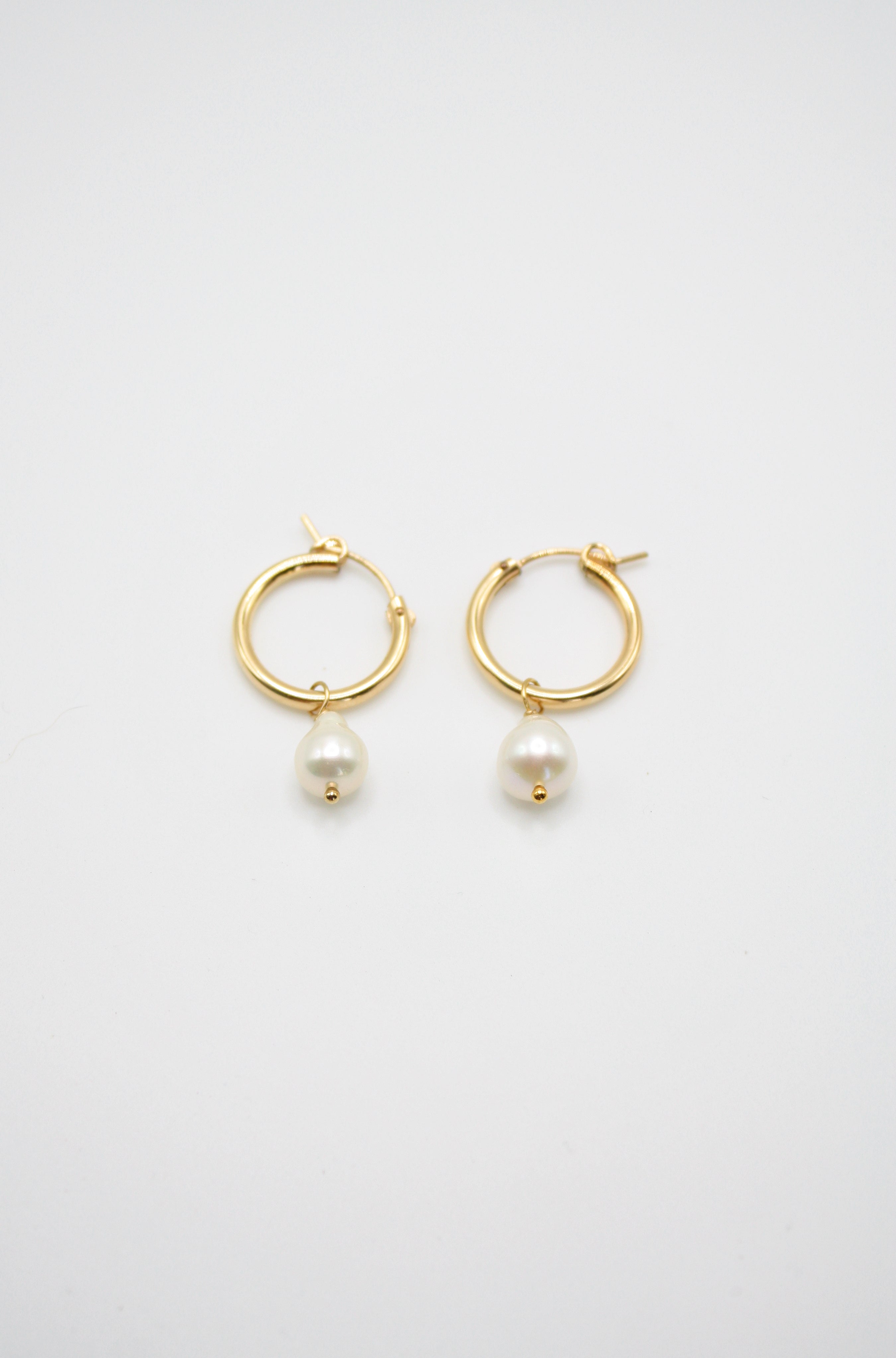 Pearl Hoop Earrings – FALA Jewelry