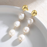 baroque pearl strand earrings apelila jewelry