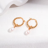 golden lumiere pearl hoops apelila jewelry