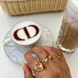 aurum angle gold ring stack apelila jewelry