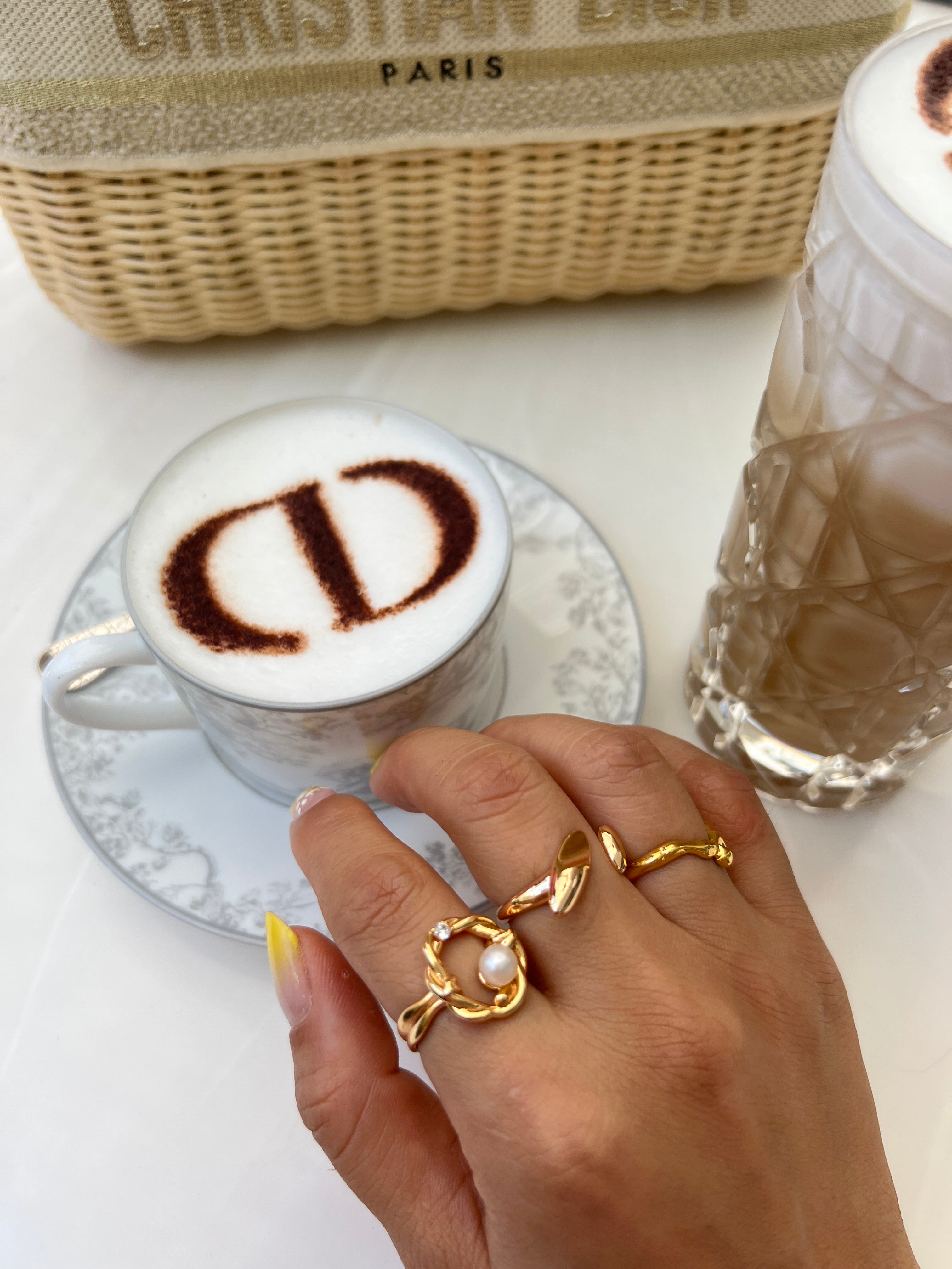 aurum angle gold ring stack apelila jewelry