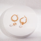 Golden Lumière Pearl Hoops