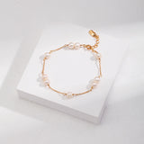 Gold and Pearl Strand Bracelet