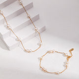 Gold and Pearl Strand Bracelet