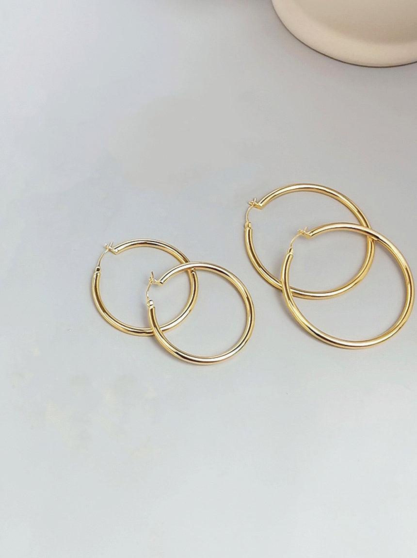 18k gold deals round earrings