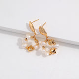 Pearl and Gold Bead Earrings