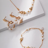 Pearl and Gold Bead Earrings