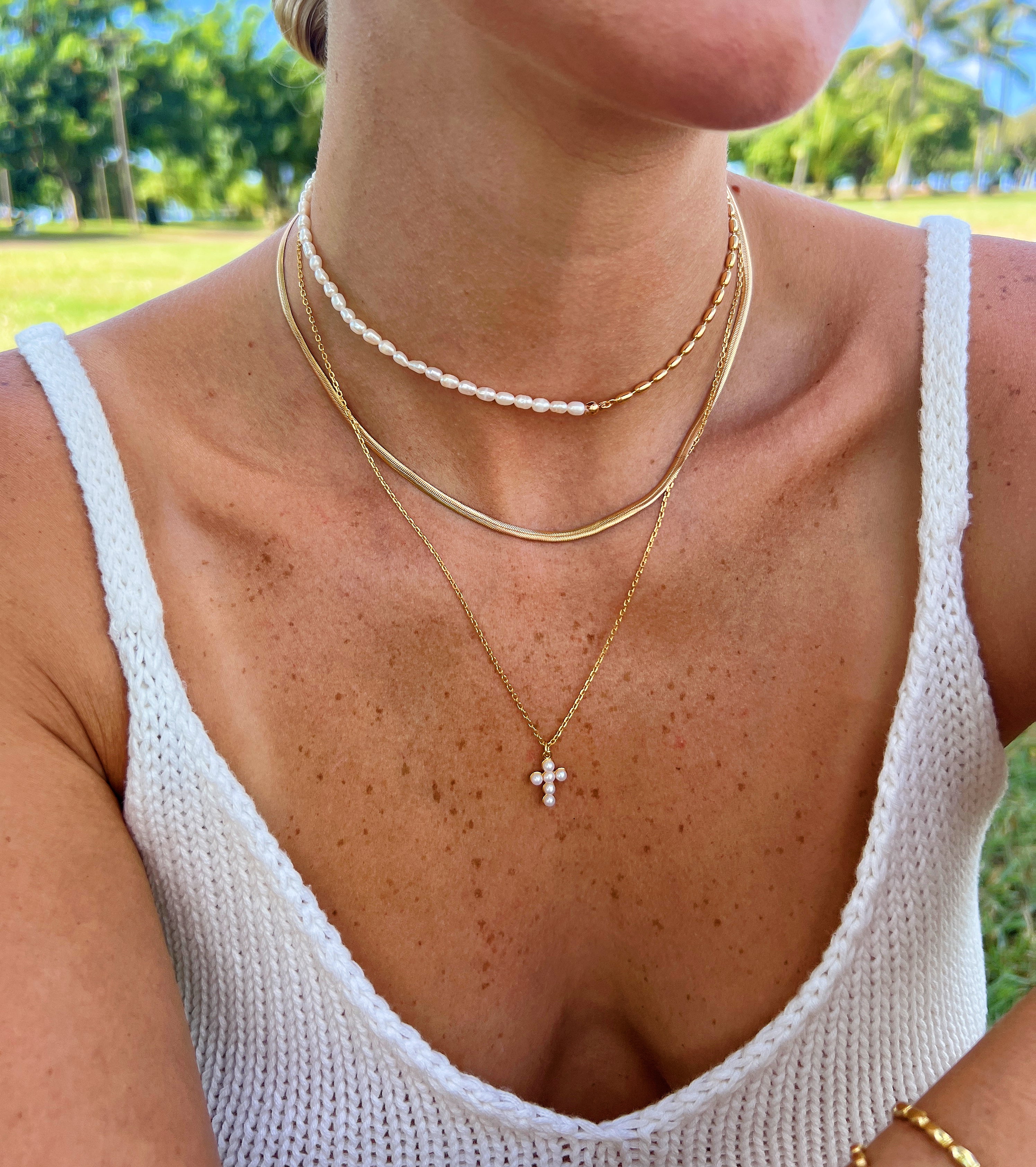 Bold Gold Strand Necklace