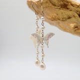 Butterfly Pearl Drop Earrings