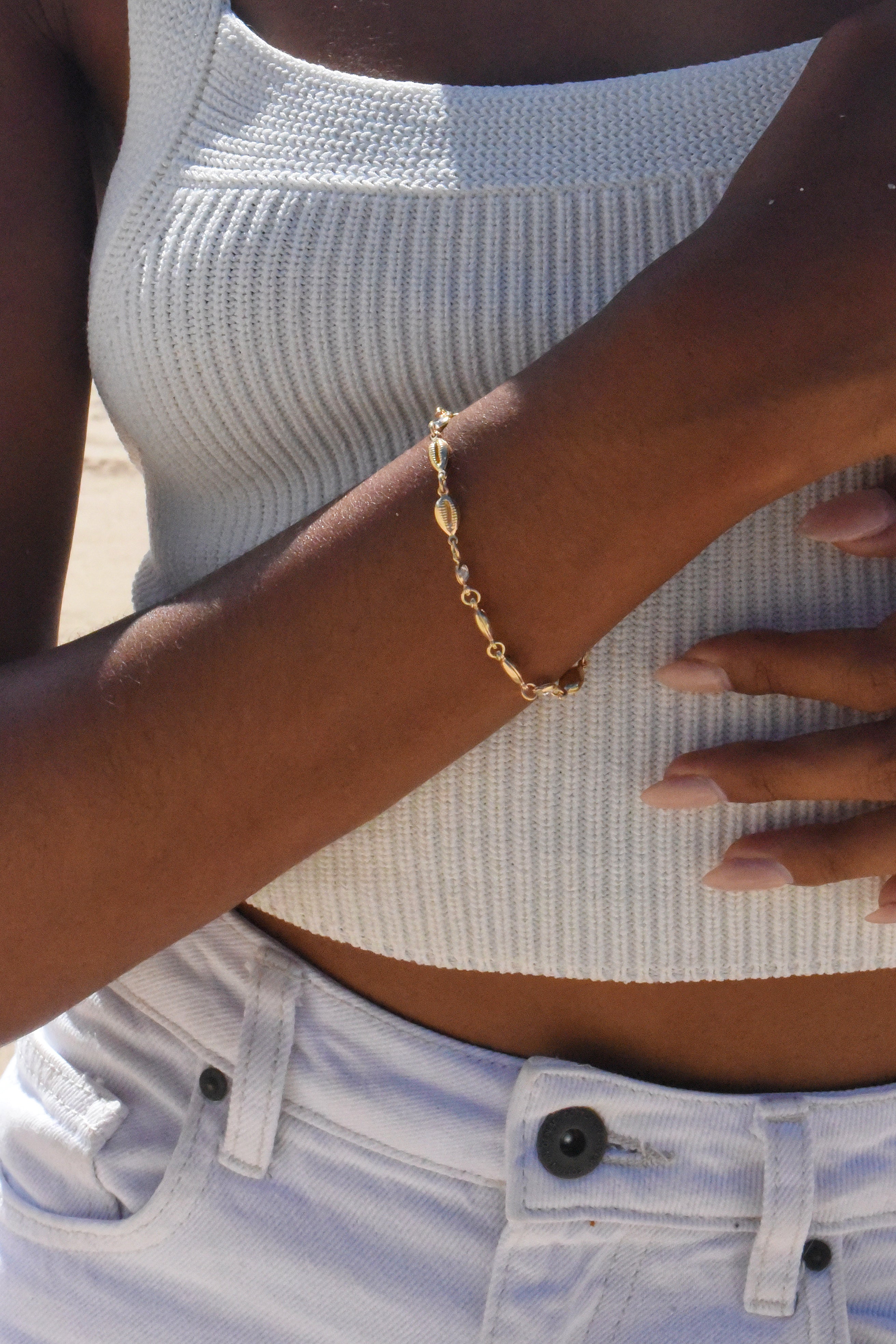 Cute Gold Bracelet - Cowrie Shell Bracelet - Adjustable Bracelet - Lulus