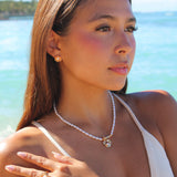 Golden Tide Pearl Earrings