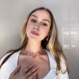 Golden Lumière Pearl Hoops