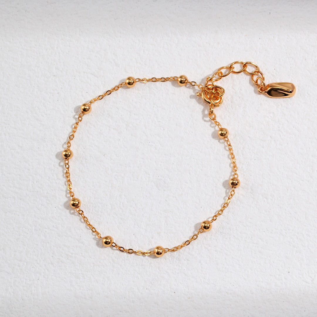 gold bead chain bracelet apelila jewelry