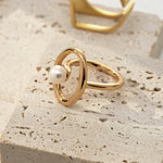 18k gold pearl ring