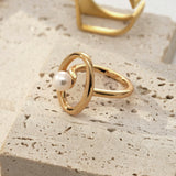 18k gold pearl ring