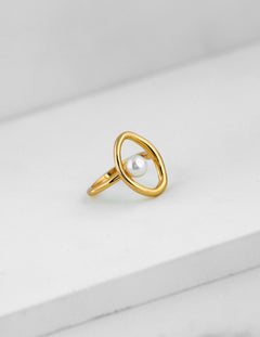 Pearl orbit ring apelila jewelry