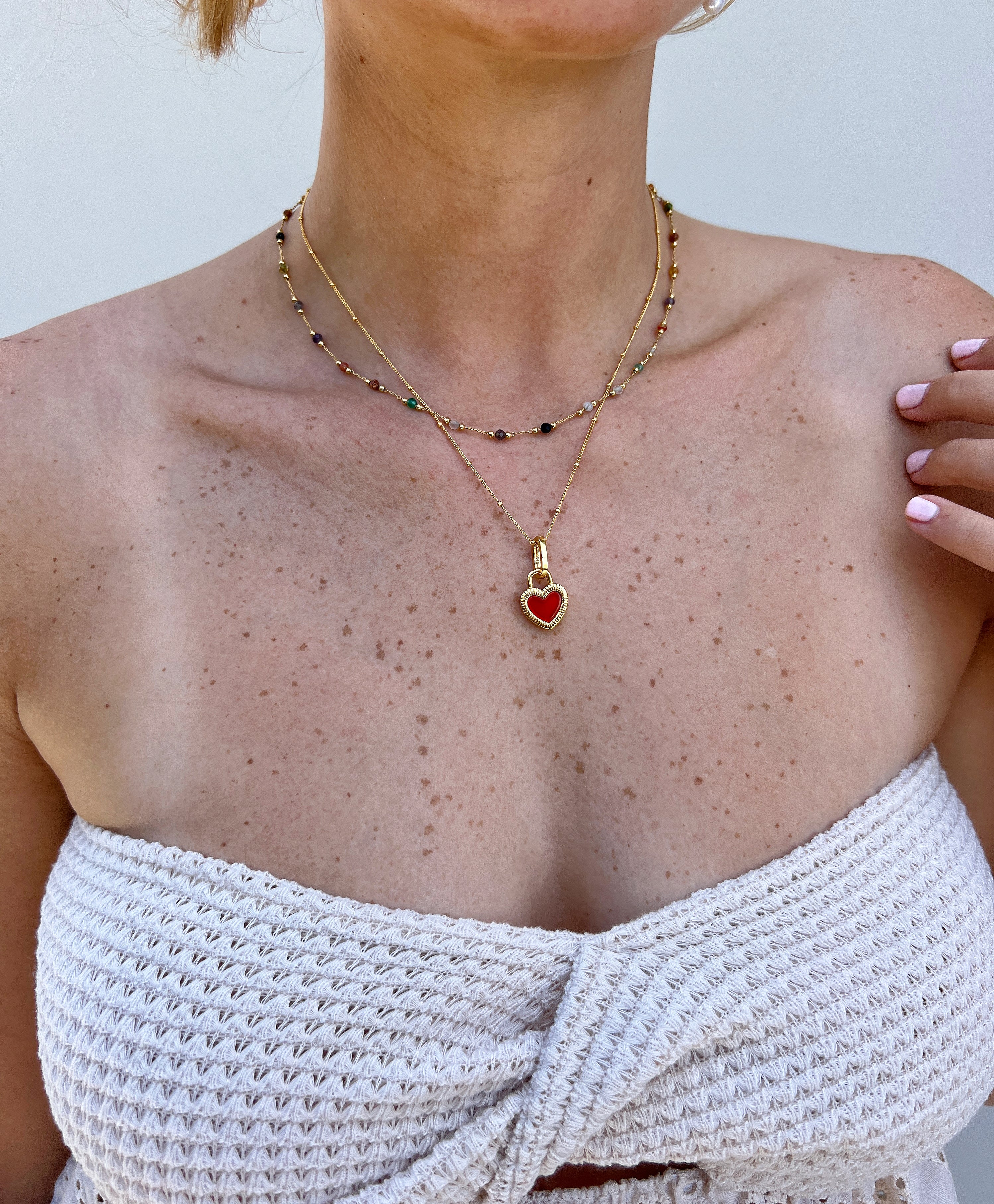 18k gold heart necklace