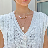 apelila golden light 18k gold and baroque freshwater pearl necklace stack