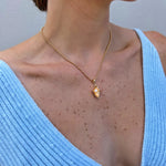 18k gold and freshwater pearl conch shell necklace 