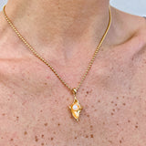18k gold and freshwater pearl pendant