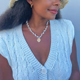 baroque freshwater pearl and 18k gold necklace