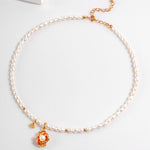 golden tide pearl necklace apelila jewelry