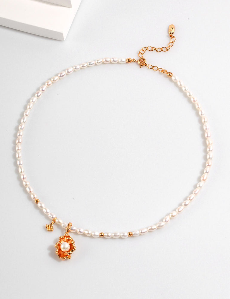 golden tide pearl necklace apelila jewelry