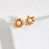golden tide pearl earrings apelila jewelry