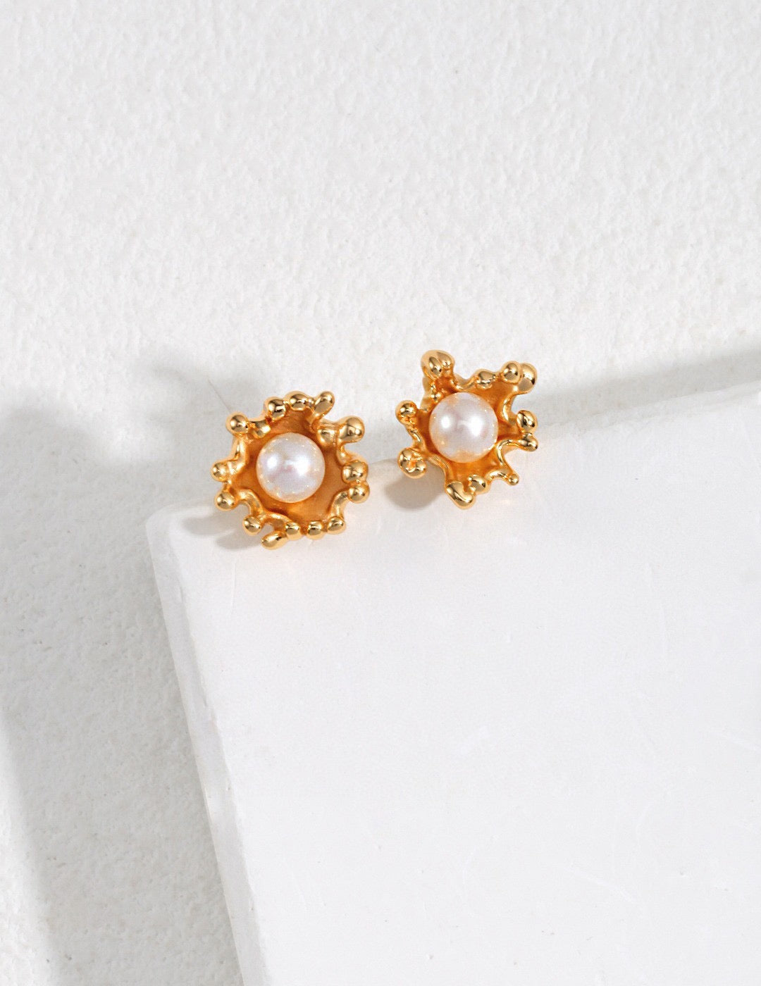 golden tide pearl earrings apelila jewelry
